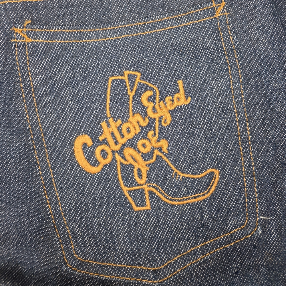 Vintage 70s Cotton Eyed Joe Jeans Deadstock USA Dillo Western Embroidered RARE